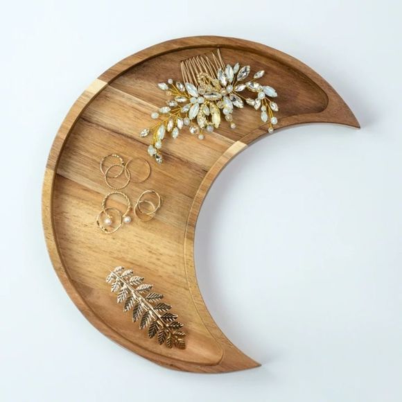 Chrystal Holder Moon Tray - Crystal Display and -Jewelry Tray  boho home decor - Picture 2 of 6